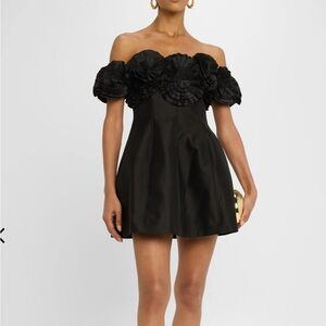 Acler Black Off-Shoulder Mini Dress